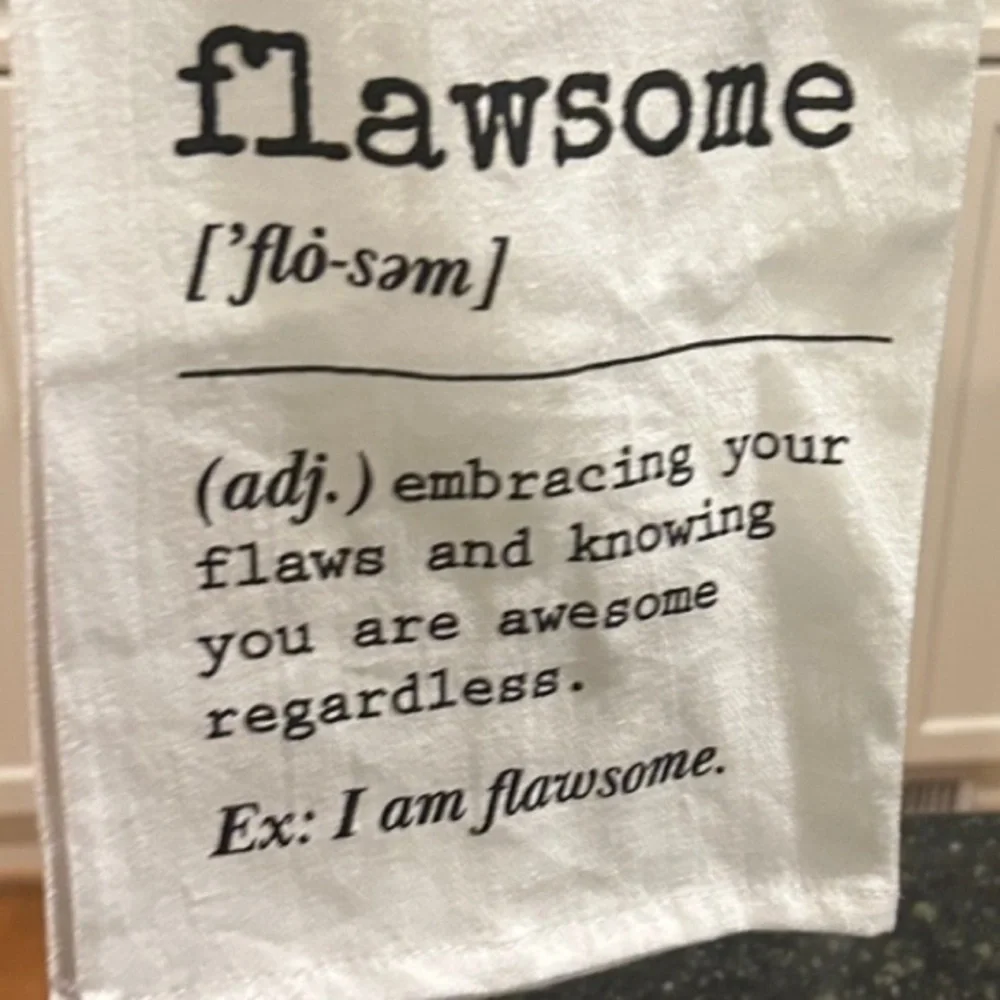 flawsome ['flo-sam/ (adj.) embracing your flaws and awe Sack Towel NEW GIFT
